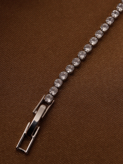 14k Xuping Silver Renk Zirkon Taşlı Suyolu Modeli Bileklik 17 + 2 cm