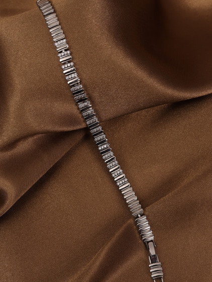 14k Xuping Silver Renk Zirkon Taşlı Sık Şerit Detaylı Bileklik 17 + 2 cm