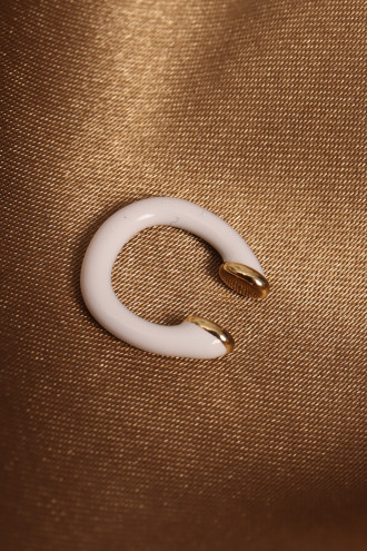 Beyaz Mineli 2 mm halka Kıkırdak Küpe