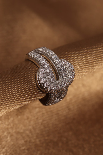 Kemer Modeli Zirkon Taşlı Silver Renk Kıkırdak Küpe