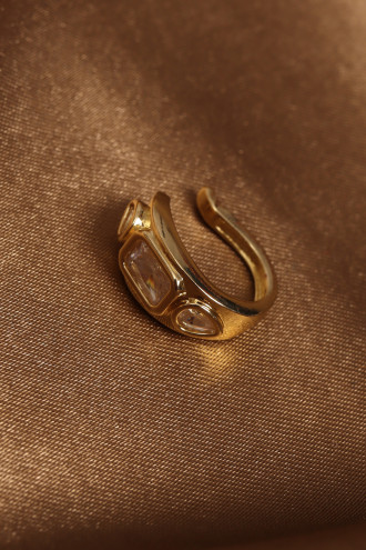 Baget Taşlı VIP Model Gold Renk Lüx Kıkırdak Küpe