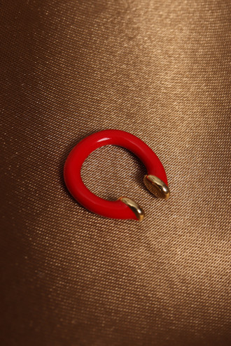 Kırmızı Mineli 2 mm halka Kıkırdak Küpe