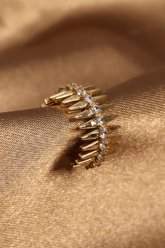 Kılçık Modeli Zirkon Taşlı Gold Renk Kıkırdak Küpe