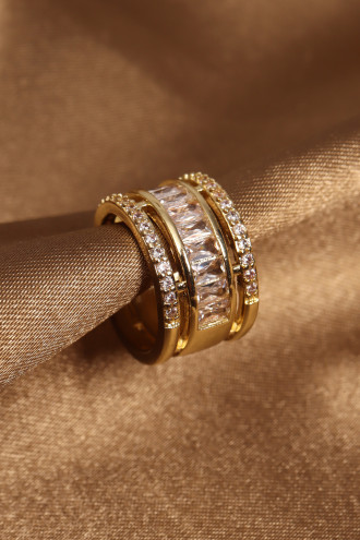 Baget Taşlı Kalın VIP Model Gold Renk Kıkırdak Küpe