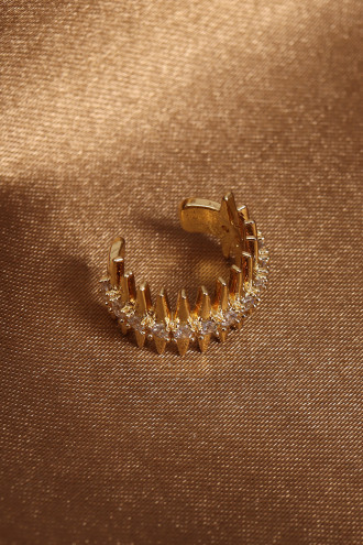 Kılçık Modeli Zirkon Taşlı Gold Renk Kıkırdak Küpe