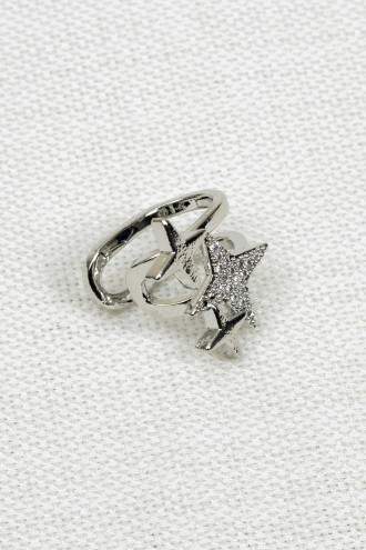 3 Yıldızlı Taşlı Silver Kıkırdak Küpe 3 Yıldızlı Taşlı Silver Kıkırdak Küpe