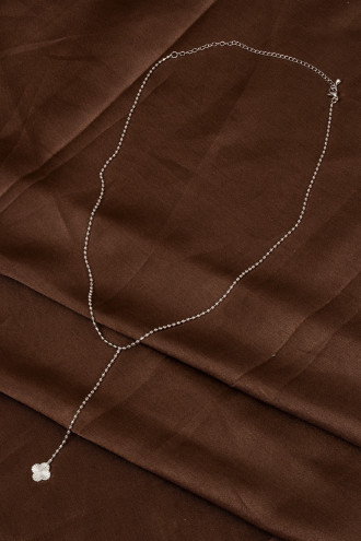İkonik Yonca Top Top Zincirli Silver Y Kolye