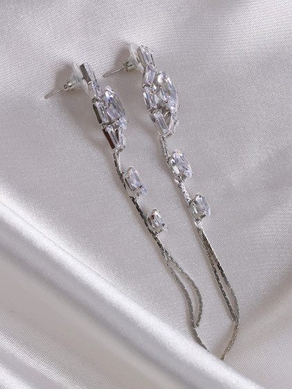 Silver Aura Luxury Zirkon Küpe