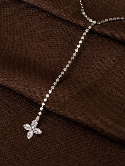 Şans Çiçeği Figürlü Silver Y Kolye