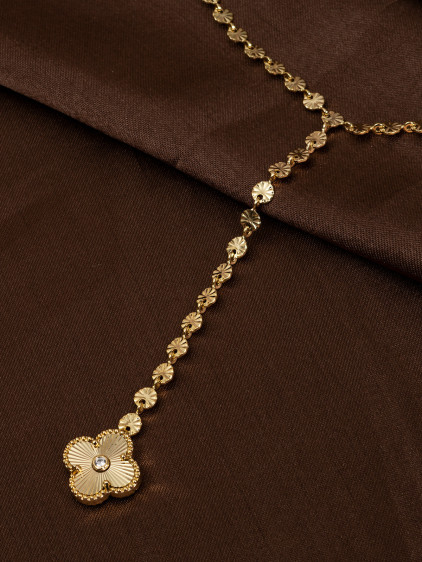 İkonik Yonca Payet Zincir Gold Y Kolye İkonik Yonca Payet Zincir Gold Y Kolye