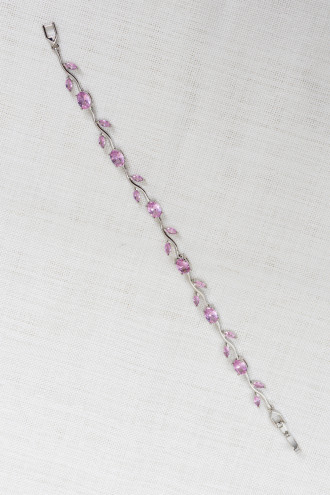 Silver Renk Pembe Zirkon Taşlı Lale Bileklik Silver Renk Pembe Zirkon Taşlı Lale Bileklik