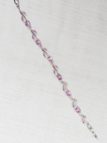Silver Renk Pembe Zirkon Taşlı Lale Bileklik Silver Renk Pembe Zirkon Taşlı Lale Bileklik