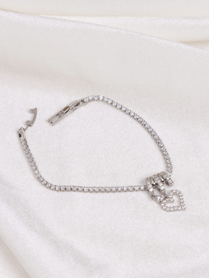 Kalp Charm Su Yolu Silver Bileklik Kalp Charm Su Yolu Silver Bileklik