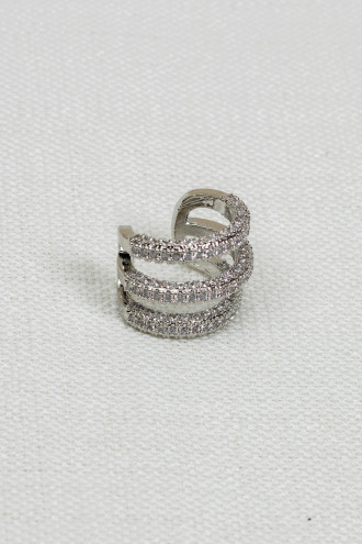 3 Sıra Zirkon Taşlı Silver Kıkırdak Küpe 3 Sıra Zirkon Taşlı Silver Kıkırdak Küpe