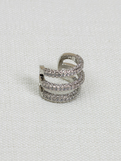 3 Sıra Zirkon Taşlı Silver Kıkırdak Küpe 3 Sıra Zirkon Taşlı Silver Kıkırdak Küpe