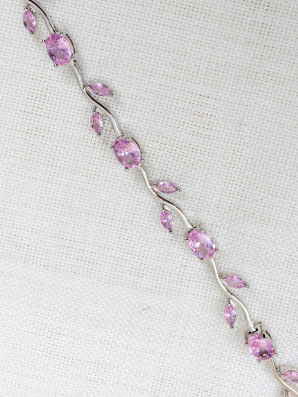Silver Renk Pembe Zirkon Taşlı Lale Bileklik Silver Renk Pembe Zirkon Taşlı Lale Bileklik