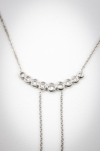 Zircon Sıra Taşlı Gümüş Renk Şahmeran Zircon Sıra Taşlı Gümüş Renk Şahmeran