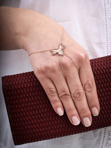 Pembe Zircon Taşlı Yaprak Model Rose Renk Şahmeran Pembe Zircon Taşlı Yaprak Model Rose Renk Şahmeran