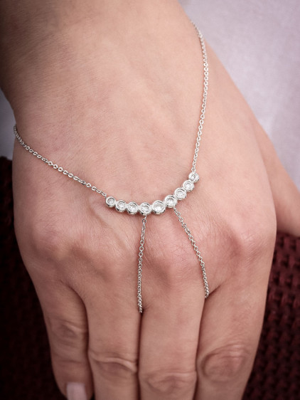 Zircon Sıra Taşlı Gümüş Renk Şahmeran Zircon Sıra Taşlı Gümüş Renk Şahmeran